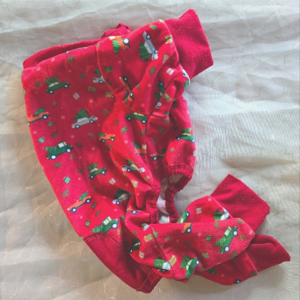 Red Christmas one piece Outfit Small Dogs or Puppies | size small